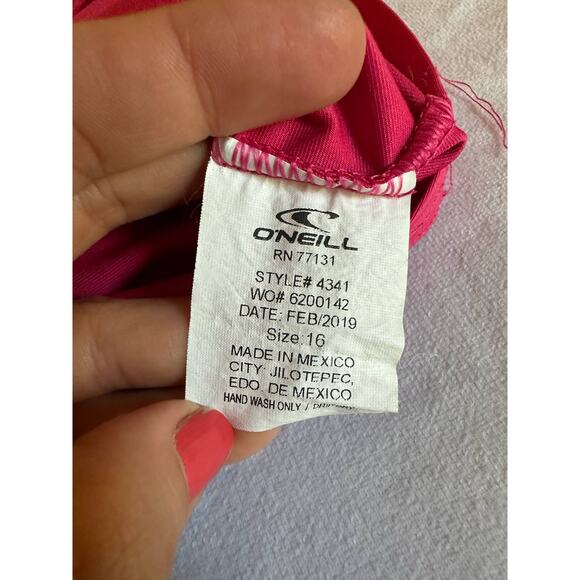 O’Neill Pink Long Sleeve Swimtop SPF 50+ Size 16 - Picture 4 of 6